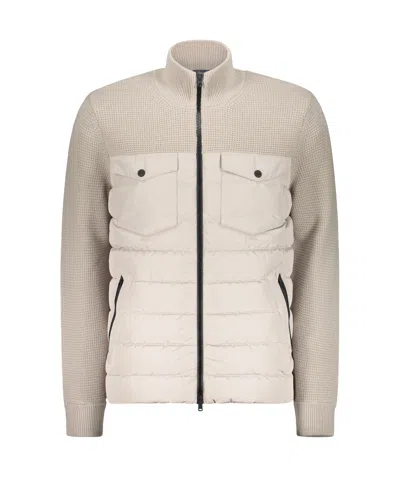 Herno Padded-panel Knitted Jacket In Neutral