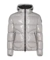 Herno Patent Hooded Puffer Jacket In Gray