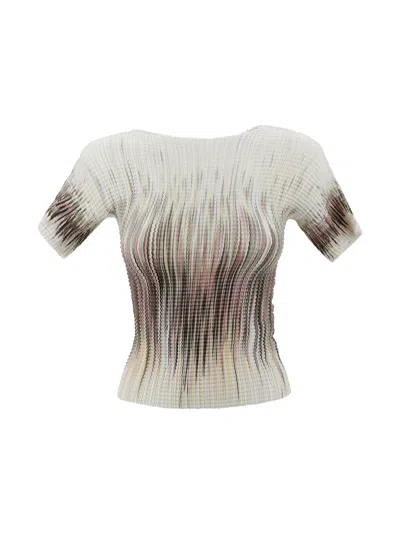 Herno Crew Neck Cotton T-shirt With Textured Fabric In Multi