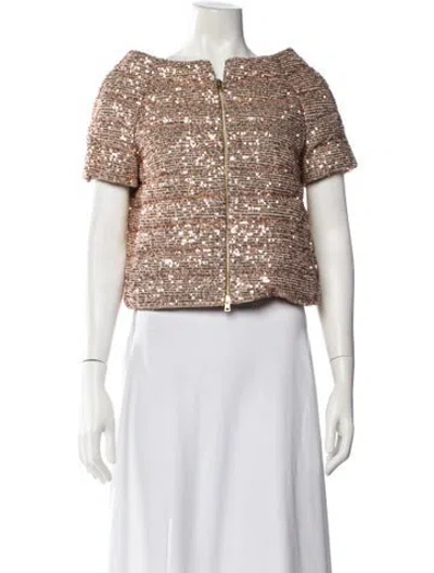 Pre-owned Herno Patterned Crew Neck Top In Gold