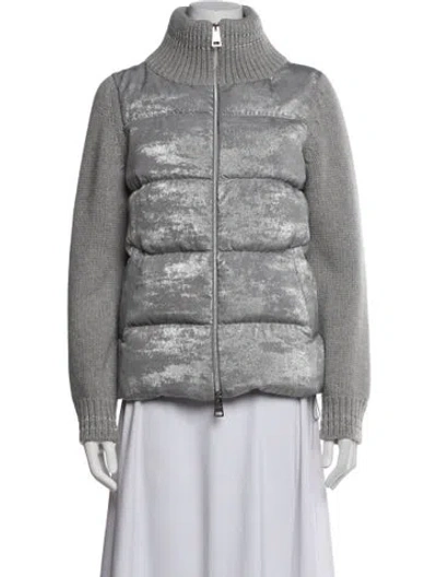 Pre-owned Herno Patterned Down Jacket In Grey