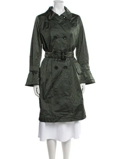 Pre-owned Herno Patterned Trench Coat In Green