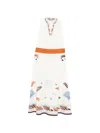 Herno Patterned-hem Midi Dress In White