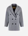 Herno Double-breasted Wool Coat In Light Grey