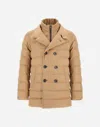 Herno Pea Coat In Norfolk Wool�blend In Neutral
