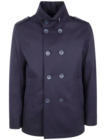 Herno Peacoat Corto In Blue
