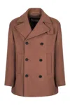 Herno Double-breasted Classic Collar Coat In Brown