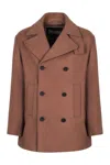 Herno Double-breasted Classic Collar Coat In Brown