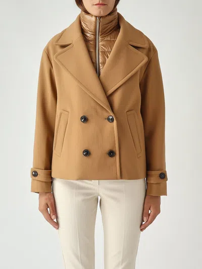 Herno Peacot Con Pettorina Jacket In Brown