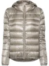 Herno Pearl Gray Slim-fit Down Jacket With Removable Hood In Silver