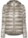 Herno Pearl Grey 'giada' Hooded Down Jacket In Brown