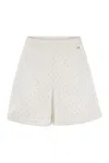 Herno Women Perforated Shorts With Geometric Shapes In Neutral