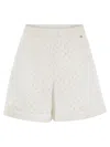 Herno Women Perforated Shorts With Geometric Shapes In White