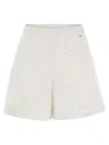 Herno Women Perforated Shorts With Geometric Shapes In White