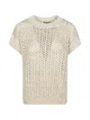 Herno Perforated T-shirt In Neutral
