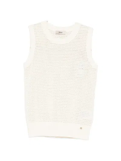 Herno Perforated-knit Tank Top In White