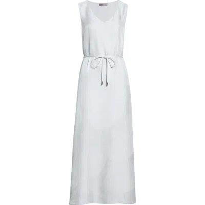 Herno Petal Print Silk Dress In White