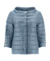 Herno Petal Sleeve Jacket In Blue