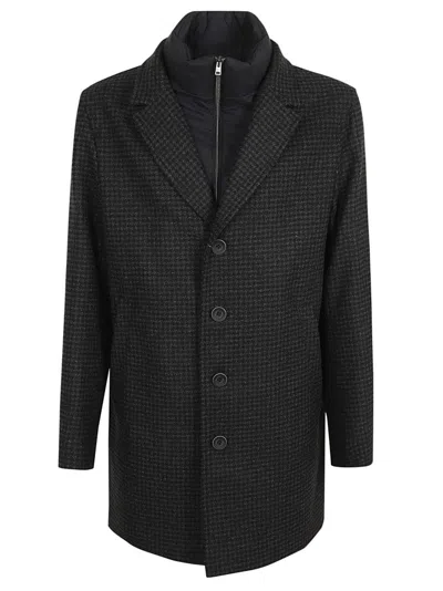 Herno Pied De Poule Coat In Gray