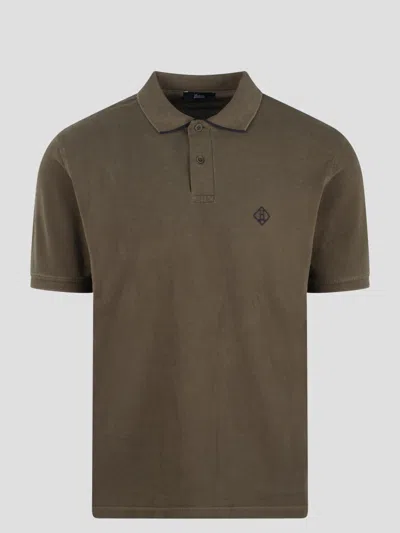 Herno Pigment Dye Pique` Polo Shirt In Green