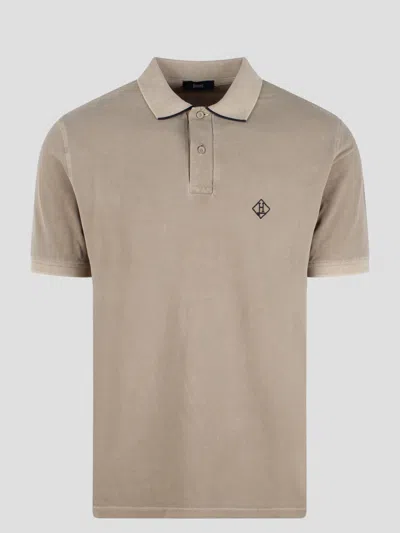 Herno Pigment Dye Pique` Polo Shirt In Brown