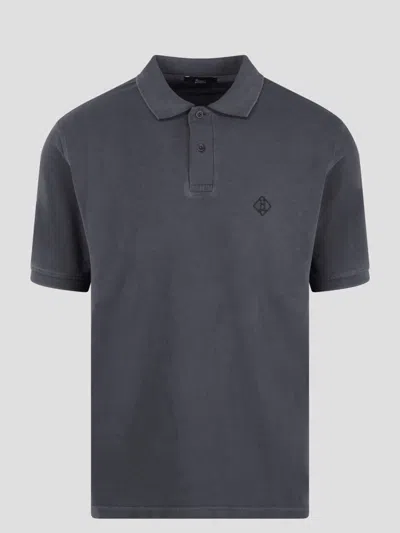 Herno Pigment Dye Pique` Polo Shirt In Blue