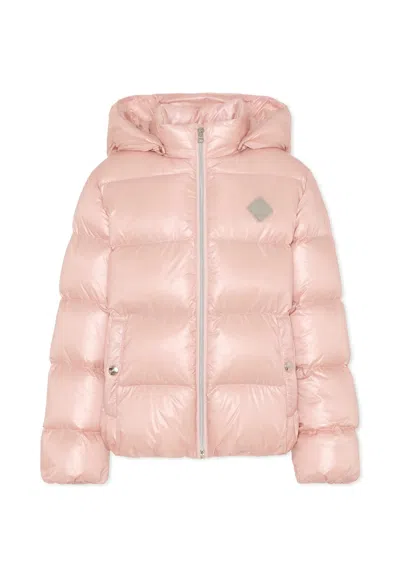 Herno Kids' Pink Down Jacket For Girl With Logo