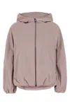 Herno Nylon Jacket With Hood And Elasticated Cuffs In Rosacipria