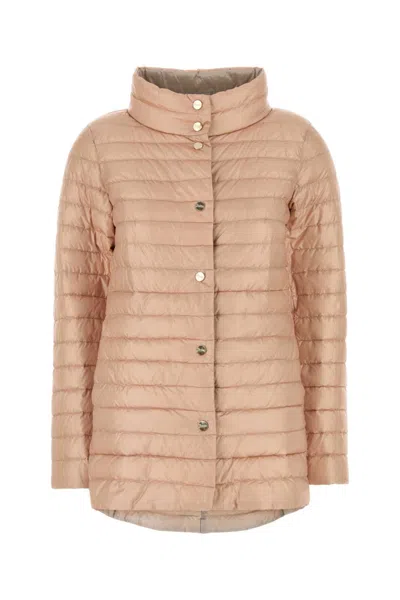 HERNO PINK NYLON REVERSIBLE DOWN JACKET