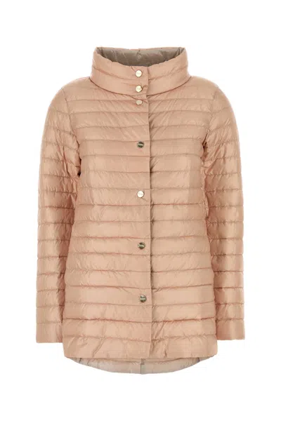 HERNO PINK NYLON REVERSIBLE DOWN JACKET