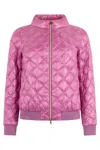 Herno Pink Padded Jacket With Diamond Pattern In Pink