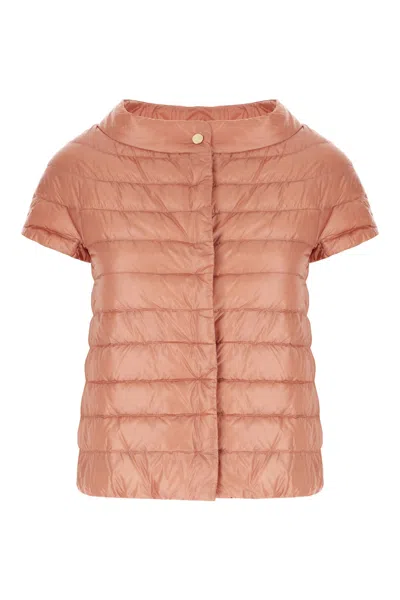 Herno Pink Polyester Down Jacket In Rosa Scuro