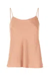 Herno Flowy Silhouette Spaghetti Straps Lightweight Fabric Top In Rosa Scuro