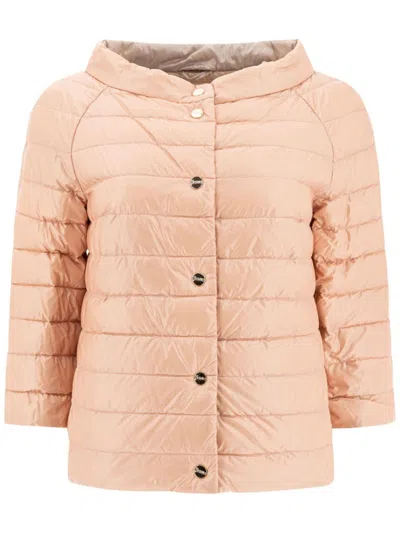 Herno Nylon Lightweight Reversible Cape In Pink