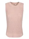 Herno Sleeveless Lightweight Top With Sequins In Pink