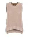 Herno Vest In Glitter Knit In Pink