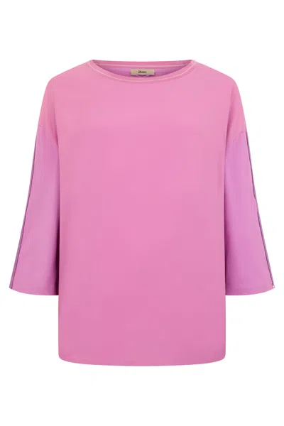 Herno Pink Top With Three-quarter Sleeves