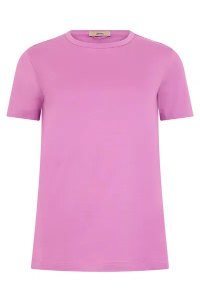 Herno Pink T-shirt Dress With Insert On The Back