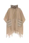 Herno Pink Wool Blend Cape In Pink