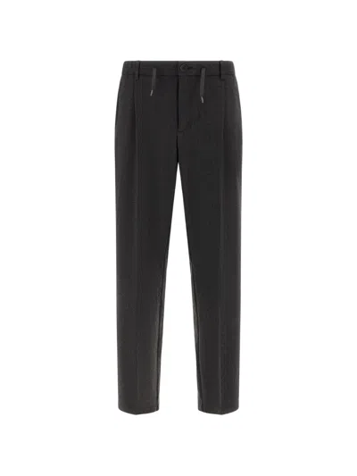 Herno Pinstriped Tailored Trousers In Black