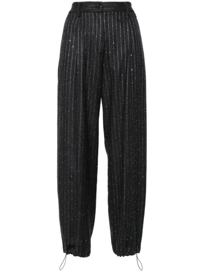 Herno Pinstripe Pants In Grey