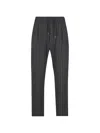 Herno Pinstripe-pattern Drawstring Trousers In Gray