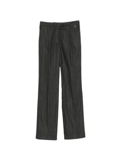 Herno Pinstripe-pattern Pleated Tailored Trousers In Purple