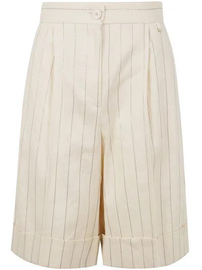 HERNO HERNO PINSTRIPES MAXI BERMUDA PANTS