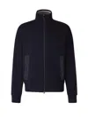 Herno Virgin Wool Zip-up Sweater In Blu