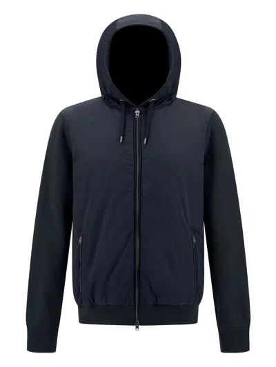 HERNO PIQUÉ KNIT AND NYLON JACKET