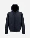Herno Blue Jacket With Zip-up Front In Navy Blue