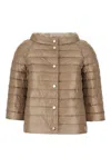 Herno Beige Nylon Down Reversible Jacket In Multi