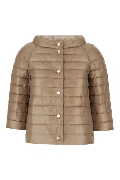 Herno Beige Nylon Down Reversible Jacket In Multi