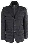Herno La Giacca Water Resistant Down Blazer With Removable Bib